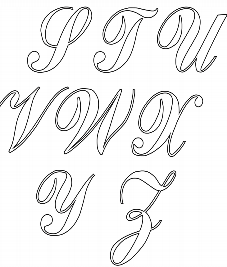 moldes de letras cursivas