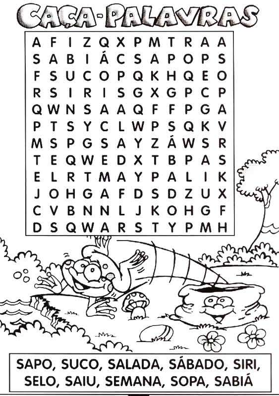 16 caça-palavras infantis inéditos para imprimir - Baixe grátis em