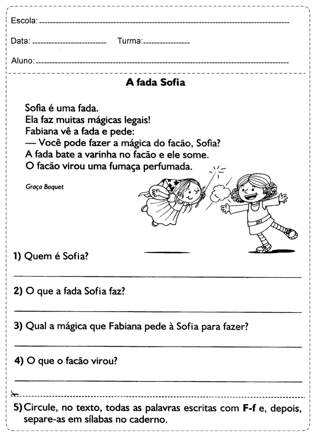 Atividade de volta às aulas língua portuguesa