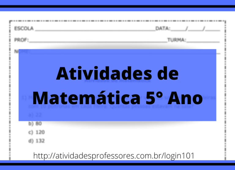 Atividades de Matematica 5° Ano e1593187210618