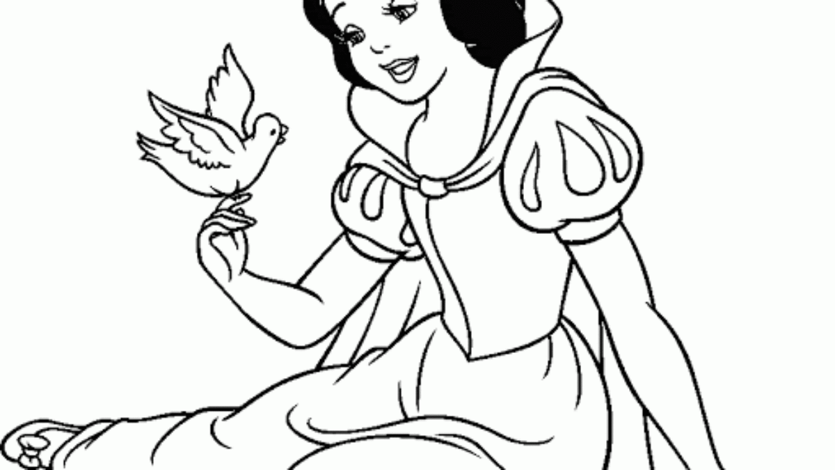 Desenhos de princesas para colorir em preto e branco para crianças