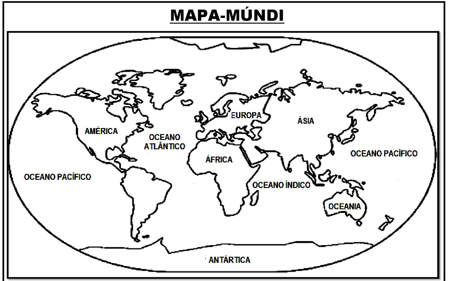 Imprimir Mapa Do Mundo → Continentes Países E Estados