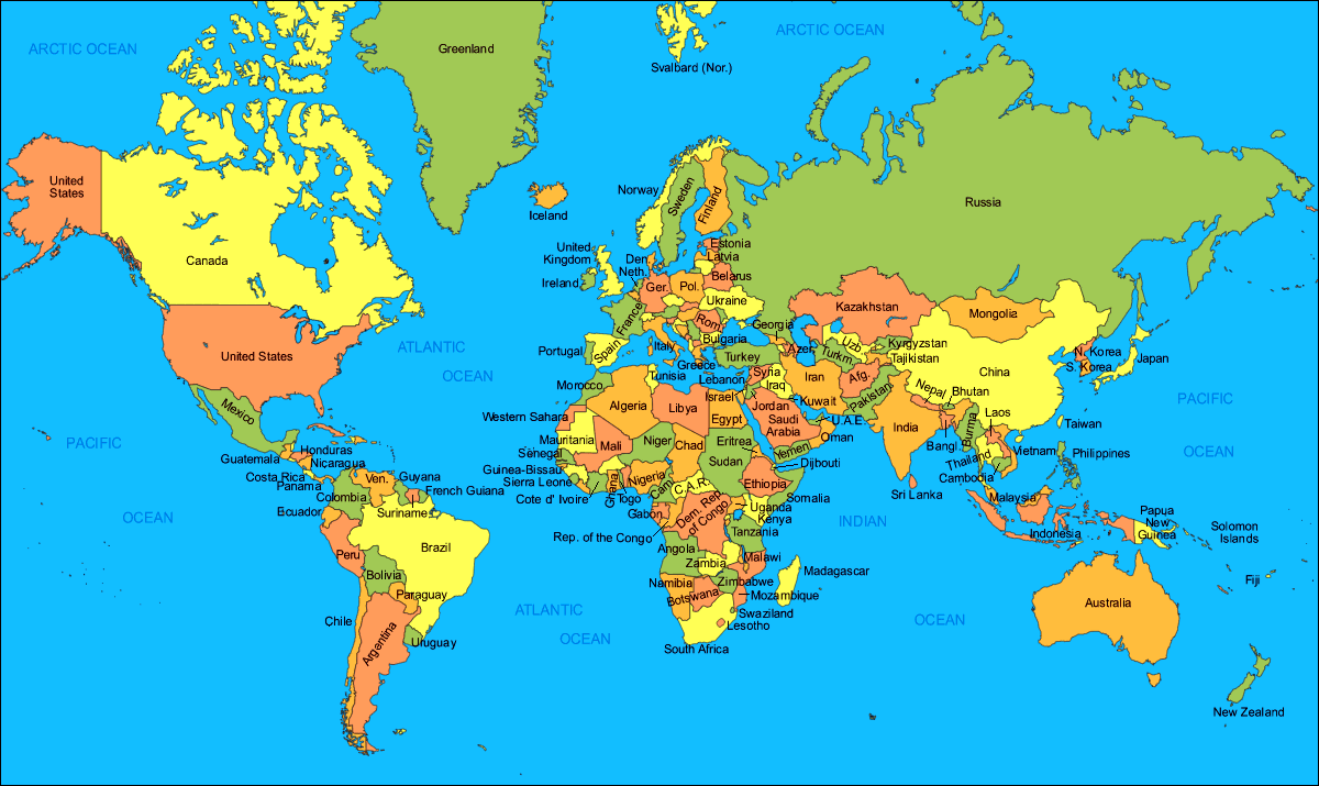 Imprimir Mapa do Mundo
