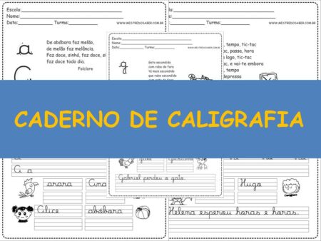 Atividades de Caligrafia para Imprimir: 30 Atividades para Imprimir Caderno de Caligrafia
