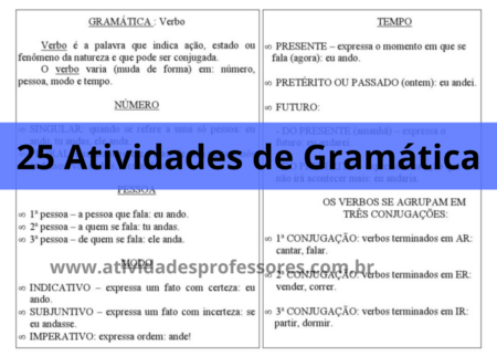 25 Atividades de Gramática: Ensino Fundamental e Infantil 25 Atividades de Gramatica e1606839667968
