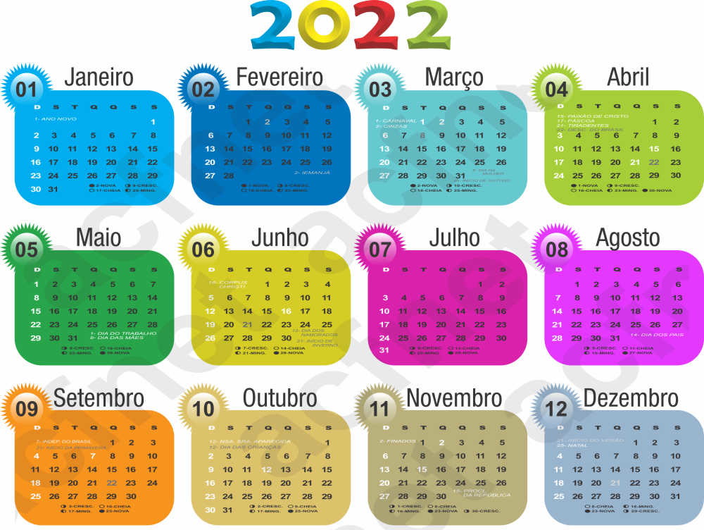 Datas Comemorativas 2022 Para Imprimir Edukita