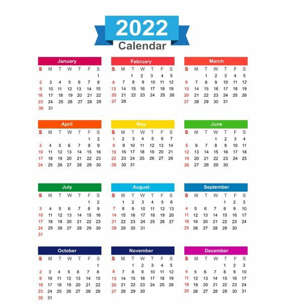 Calendário 2022 para Imprimir