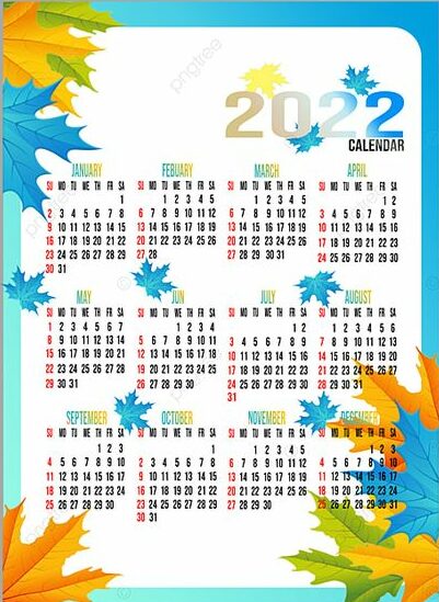 Calendário 2022 para Imprimir