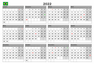 Calendário 2022 para Imprimir