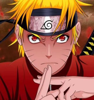 Imagem colorida do Naruto fazendo um Jutso