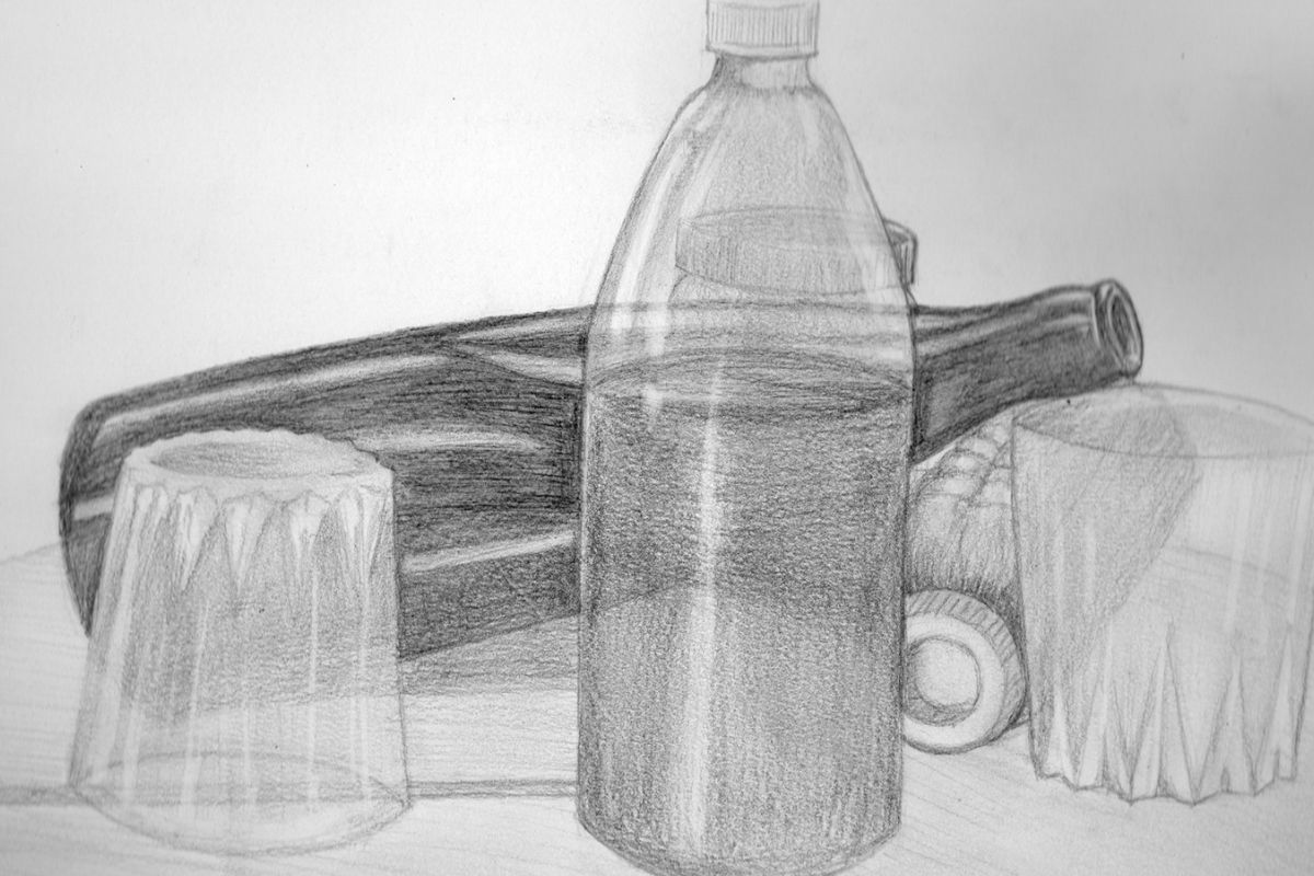 Desenho de Observação na Educação Infantil 2024 - garrafas e copos 