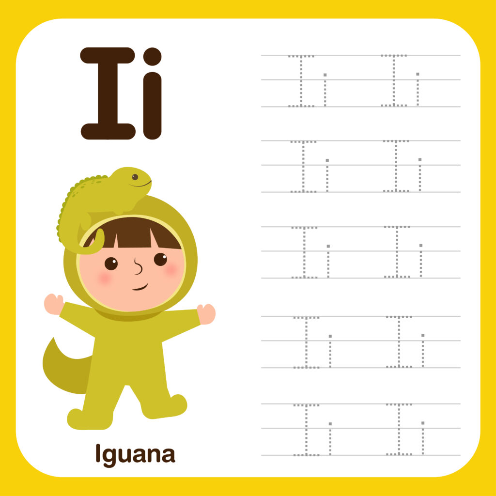 Atividade com a Letra I: exercícios para imprimir na educação infantil 5 atividade i iguana