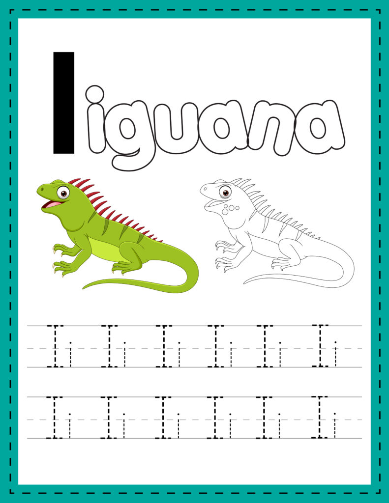 Atividade com a Letra I: exercícios para imprimir na educação infantil 3 atividade letra i iguana